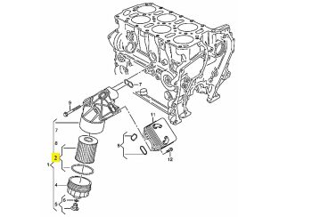 IMS GENUINE VOLKSWAGEN NEW OIL FILTER 03H115562 - VOLKSWAGEN CC 358/ TOUAREG II 7P 3.6L V6 2008-2018
