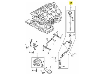 IMS GENUINE BENTLEY NEW ENGINE OIL DIPSTICK WITH TUBE 07C115609AJ - BENTLEY CONTINENTAL FLYING SPUR/ CONTINENTAL GT/ CONTINENTAL GTC/ CONTINENTAL SUPERSPORTS 2003-PRESENT