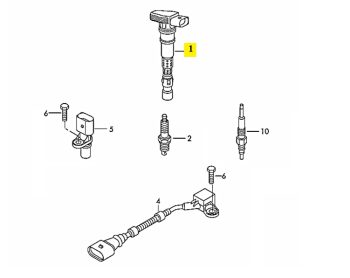 IMS GENUINE AUDI NEW IGNITION COIL 07K905715F - AUDI A3 8P/ A4 B8/ A8 D4/ Q3 8U/ R8 SPYDER/ TT ROADSTER 2003-PRESENT