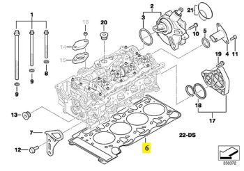 IMS GENUINE BMW NEW CYLINDER HEAD GASKET 11120391974 - BMW 1 SERIES E88/ 3 SERIES E93/ 5 SERIES E60/ X1 E84 2001-2018