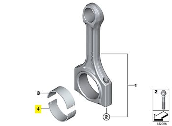IMS GENUINE BMW NEW BEARING SHELL RED 11147536774 - BMW 1 SERIES E88/ 3 SERIES E91 LCI/ 5 SERIES E61 LCI/ X1 E84/ X3 E83 LCI/ Z4 E85 2001-2018