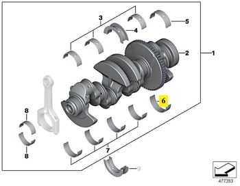 IMS GENUINE BMW NEW BEARING SHELL LOWER 11211439954 - BMW 3 SERIES E93/ 5 SERIES F10/ 6 SERIES E64 LCI/ 7 SERIES F02/ X6 E71/ Z4 E89 2002-2017