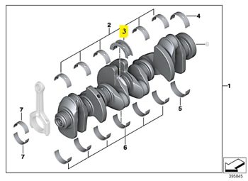 IMS GENUINE BMW NEW MAIN BEARING YELLOW 11218605858 - BMW 2 SERIES F22/ 4 SERIES F32/ 6 SERIES F12 LCI/ X4 F26/ X6 F16/ Z4 E89 2003-2018