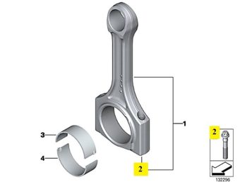 IMS GENUINE BMW NEW CONNECTING ROD BOLT 11247516808 - BMW 1 SERIES E82/ 3 SERIES E92 LCI/ 6 SERIES E63 LCI/ 7 SERIES F02 LCI/ X1 E84/ X5 E70/ Z4 E89 2002-2018