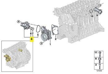 IMS GENUINE BMW NEW THERMOSTAT WITH ADAPTER 11517805811 - BMW 1 SERIES E87/ 5 SERIES E61 LCI/ 6 SERIES E64 LCI/ 7 SERIES E65/ X3 E83 LCI/ X6 E71 2000-2014