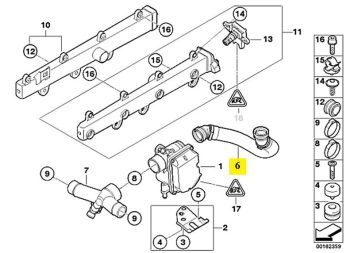 IMS GENUINE BMW NEW IDLE CONTROL VALVE HOSE 13417839097 - BMW 3 SERIES E90, E90 LCI, E92, E92 LCI, E93, E93 LCI 2004-2013