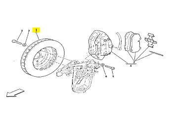 IMS GENUINE MASERATI NEW REAR BRAKE DISC 228411 - MASERATI GRANCABRIO SPORT/ GRANTURISMO S/ QUATTROPORTE SPORT GT S 2002-PRESENT