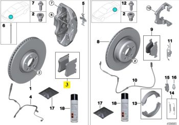 IMS GENUINE ROLLS ROYCE NEW FRONT BRAKE PAD 34116883892 - ROLLS ROYCE GHOST RR4/ WRAITH RR5/ DAWN RR6 2009-PRESENT