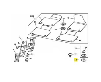 IMS GENUINE BENTLEY NEW CARPET MAT TURN LOWER FIX 3D0864107 - BENTLEY CONTINENTAL GT 2003-2011