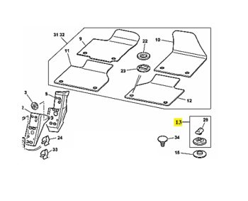 IMS GENUINE BENTLEY NEW CARPET MAT TURN UPPER FIX 3D0864199 - BENTLEY CONTINENTAL GT 2003-2011