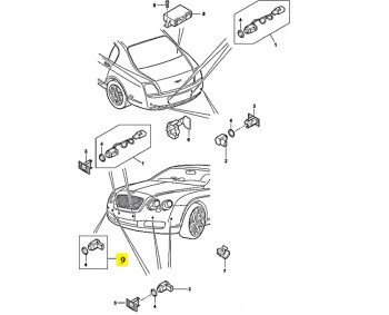 IMS GENUINE BENTLEY NEW FRONT REAR OUTER ULTRASOUND SENSOR 3D0919275D - BENTLEY CONTINENTAL FLYING SPUR/ CONTINENTAL GT/ CONTINENTAL GTC 2003-2012