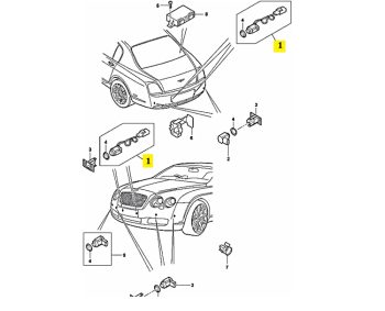 IMS GENUINE BENTLEY NEW FRONT REAR INNER ULTRASOUND SENSOR 3D0919275E - BENTLEY CONTINENTAL FLYING SPUR/ CONTINENTAL GT/ CONTINENTAL GTC 2003-2012