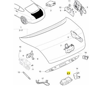 IMS GENUINE BENTLEY NEW TAILGATE BOOT LID BOOT LOCK STRIKER 3D5827517C - BENTLEY CONTINENTAL FLYING SPUR/ CONTINENTAL GT/ CONTINENTAL GTC/ CONTINENTAL SUPERSPORTS 2003-PRESENT