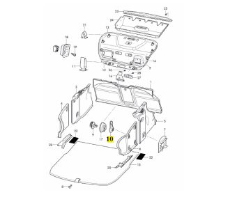 IMS GENUINE BENTLEY NEW TRUCK LININGS LOCKING TONGUE 3D5867468 - BENTLEY CONTINENTAL FLYING SPUR/ CONTINENTAL GT/ CONTINENTAL GTC/ CONTINENTAL SUPERSPORTS 2003-PRESENT
