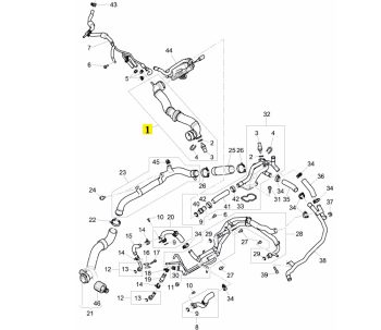 IMS GENUINE BENTLEY NEW RADIATOR HOSE 3W0122051C - BENTLEY CONTINENTAL FLYING SPUR/ CONTINENTAL GT/ CONTINENTAL GTC 2003-2012