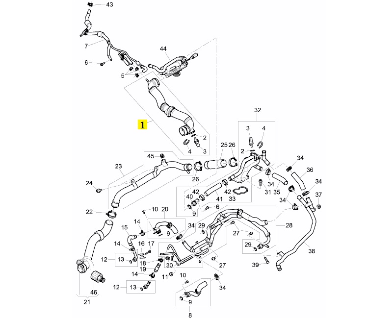 IMS GENUINE BENTLEY NEW RADIATOR HOSE 3W0122051C - BENTLEY CONTINENTAL FLYING SPUR/ CONTINENTAL GT/ CONTINENTAL GTC 2003-2012