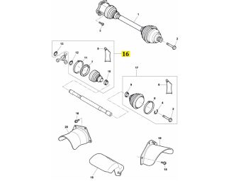 IMS GENUINE BENTLEY NEW INNER DRIVESHAFT COVER JOINT PROTECTIVE BOOT 3W0498201A - BENTLEY CONTINENTAL FLYING SPUR/ CONTINENTAL GT/ CONTINENTAL GTC/ CONTINENTAL SUPERSPORTS 2003-PRESENT