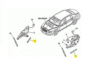 IMS GENUINE BENTLEY NEW BONNET HOOD STRUTS 3W0823359C - BENTLEY CONTINENTAL FLYING SPUR/ CONTINENTAL GT/ CONTINENTAL GTC/ CONTINENTAL SUPERSPORTS 2003-2012
