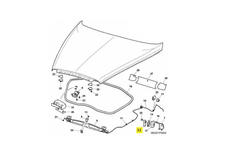 IMS GENUINE BENTLEY NEW BONNET RELEASE LEVER 3W0823533A - BENTLEY CONTINENTAL FLYING SPUR/ CONTINENTAL GT/ CONTINENTAL GTC/ CONTINENTAL SUPERSPORTS 2003-PRESENT