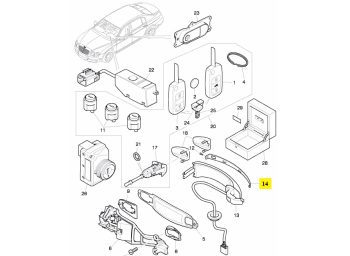 IMS GENUINE BENTLEY NEW DOOR HANDLE CHROME TRIM 3W0837379A - BENTLEY CONTINENTAL FLYING SPUR/ CONTINENTAL GT/ CONTINENTAL GTC 2003-2012