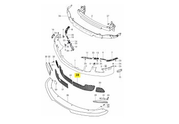 IMS GENUINE BENTLEY NEW FRONT BUMPER GRILLE 3W3807681F - BENTLEY CONTINENTAL GT/ CONTINENTAL GTC 2011-PRESENT