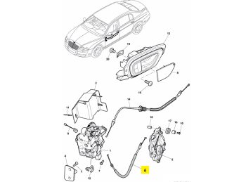 IMS GENUINE BENTLEY NEW DOOR BOWDEN CABLE 3W5837017 - BENTLEY CONTINENTAL FLYING SPUR 2005-2012