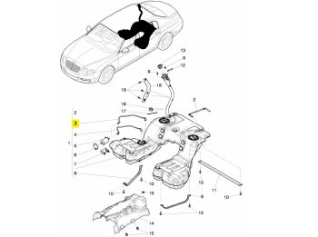 IMS GENUINE BENTLEY NEW FUEL LINE 3W8201293B - BENTLEY CONTINENTAL FLYING SPUR/ CONTINENTAL GT/ CONTINENTAL GTC/ CONTINENTAL SUPERSPORTS 2005-PRESENT