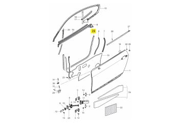 IMS GENUINE BENTLEY NEW DOOR GLASS WEATHERSTIP 3W8867337D - BENTLEY CONTINENTAL GT/ CONTINENTAL SUPERSPORTS 2003-PRESENT