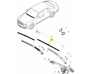 IMS GENUINE BENTLEY NEW RIGHT WIPER BLADE 3Y1955426 - BENTLEY MULSANNE 2010-PRESENT