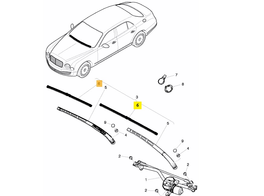 IMS GENUINE BENTLEY NEW LEFT WIPER BLADE 3Y1955425 - BENTLEY MULSANNE 2010-PRESENT