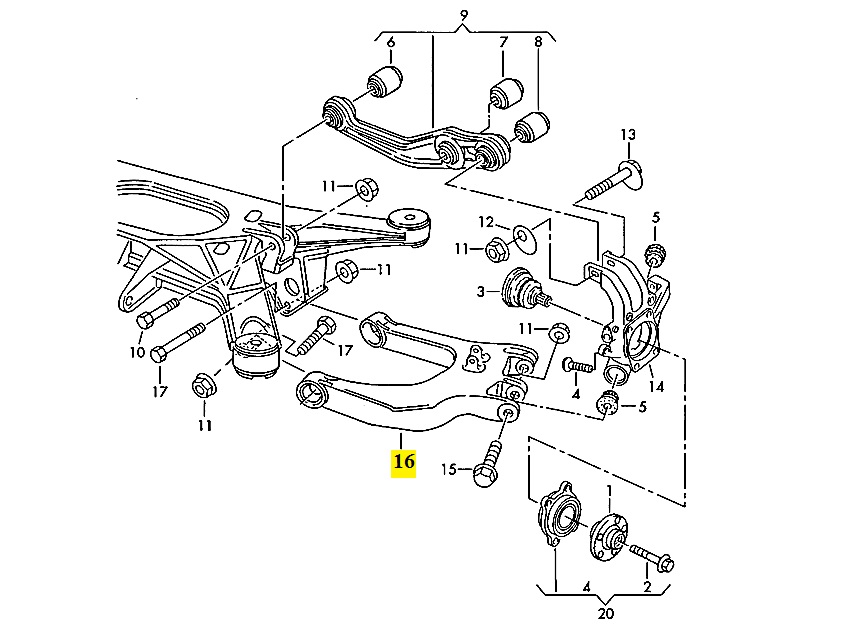 IMS GENUINE AUDI NEW REAR TRAILING ARM 4E0511512F - AUDI A8/ S8 2002-2010