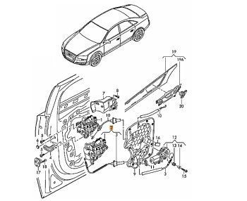 IMS GENUINE AUDI NEW RIGHT DOOR LOCK WITHOUT KESSY 4H0839016D - AUDI A8 S8 2011-2017
