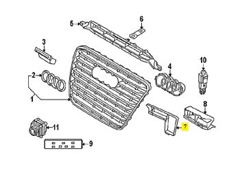 IMS GENUINE AUDI NEW GRILLE QUATTRO 4H0853949 - AUDI A8/ S8 2011-2017