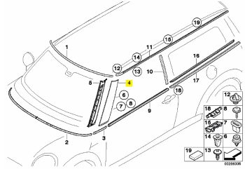 IMS GENUINE MINI NEW A PILLAR TRIM 51137272584 - MINI R56, R56 LCI/ CLUBMAN R55/ CABRIO R57 2005-2015