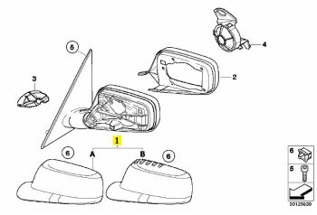 IMS GENUINE BMW NEW LEFT SIDE MIRROR COVER CAP 51167074235 - BMW 3 SERIES E46/ 7 SERIES E65, E66, E67 1997-2008