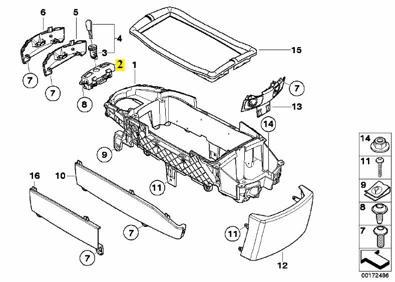 IMS GENUINE BMW NEW ARMREST LOCK 51167146658 - BMW 7 SERIES E65, E66, E67 2000-2008