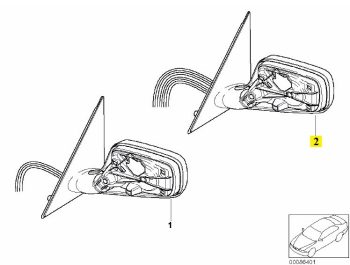 IMS GENUINE BMW NEW LEFT EXTENDER MIRROR 51167190181 - BMW 7 SERIES E65, E66 2000-2008