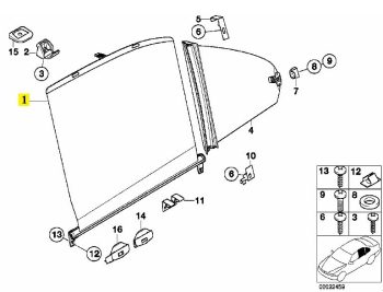 IMS GENUINE BMW NEW REAR RIGHT DOOR SUN BLIND 51168176166 - BMW 5 SERIES E39 1995-2003