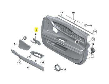 SAP BMW NEW FRONT REAR RIGHT INNER PANEL DOOR PULLER 51419115502 -BMW 7 SERIES F 02 2007-2012