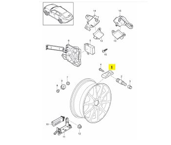IMS GENUINE PORSCHE NEW TYRE PRESSURE SENSOR 7PP907275F - PORSCHE BOXSTER 987, 981/ CARRERA 997, 991/ CAYENNE 958/ CAYMAN 987, 981/ PANAMERA 970 2004-PRESENT