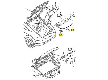 IMS GENUINE AUDI NEW LUGGAGE COVER REPAIR KIT 8J8898084 - AUDI TT 2006-2014