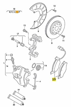 IMS GENUINE AUDI NEW FRONT BRAKE PAD 8K0698151F - AUDI A4 2008-2016