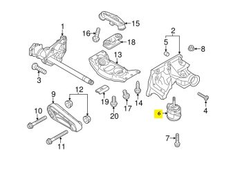 IMS GENUINE PORSCHE NEW ENGINE MOUNTING 94637505822 - PORSCHE PANAMERA 970 2009-2016