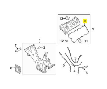 IMS GENUINE PORSCHE NEW VALVE COVER GASKET CYLINDER 1-4 94810593501 - PORSCHE CAYENNE 957, 958/ PANAMERA 970 2008-PRESENT