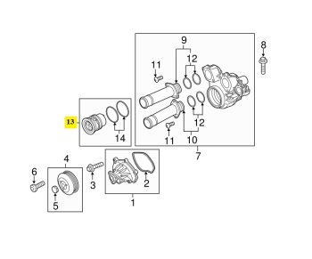IMS GENUINE PORSCHE NEW ENGINE THERMOSTAT 94810603401 - PORSCHE CAYENNE 958/ MACAN 95B/ PANAMERA 970 2009-PRESENT