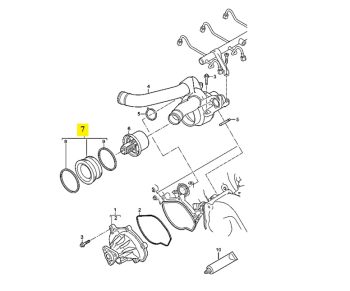 IMS GENUINE PORSCHE NEW COOLING THERMOSTAT INTAKE SOCKET 94810610103 - PORSCHE CAYENNE 957 2008-2010