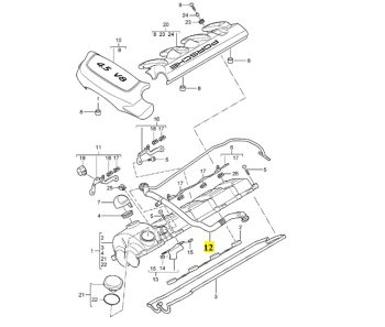 IMS GENUINE PORSCHE NEW VENT LINE 94810721552 - PORSCHE CAYENNE 955 2002-2007