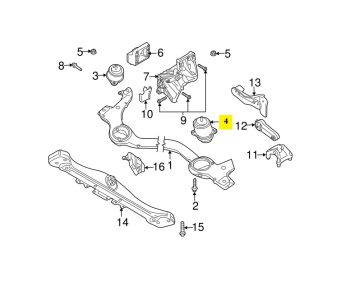 IMS GENUINE PORSCHE NEW LEFT ENGINE MOUNTING 94837504901 - PORSCHE CAYENNE 955, 955 E2 2002-2010
