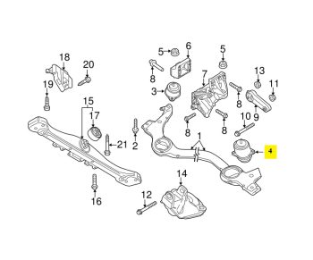 IMS GENUINE PORSCHE NEW ENGINE MOUNTING 94837504903 - PORSCHE CAYENNE 958 2011-PRESENT