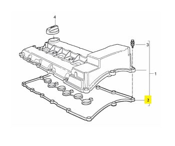 IMS GENUINE PORSCHE NEW ENGINE VALVE COVER GASKET 95510523100 - PORSCHE CAYENNE 957, 958 2008-PRESENT